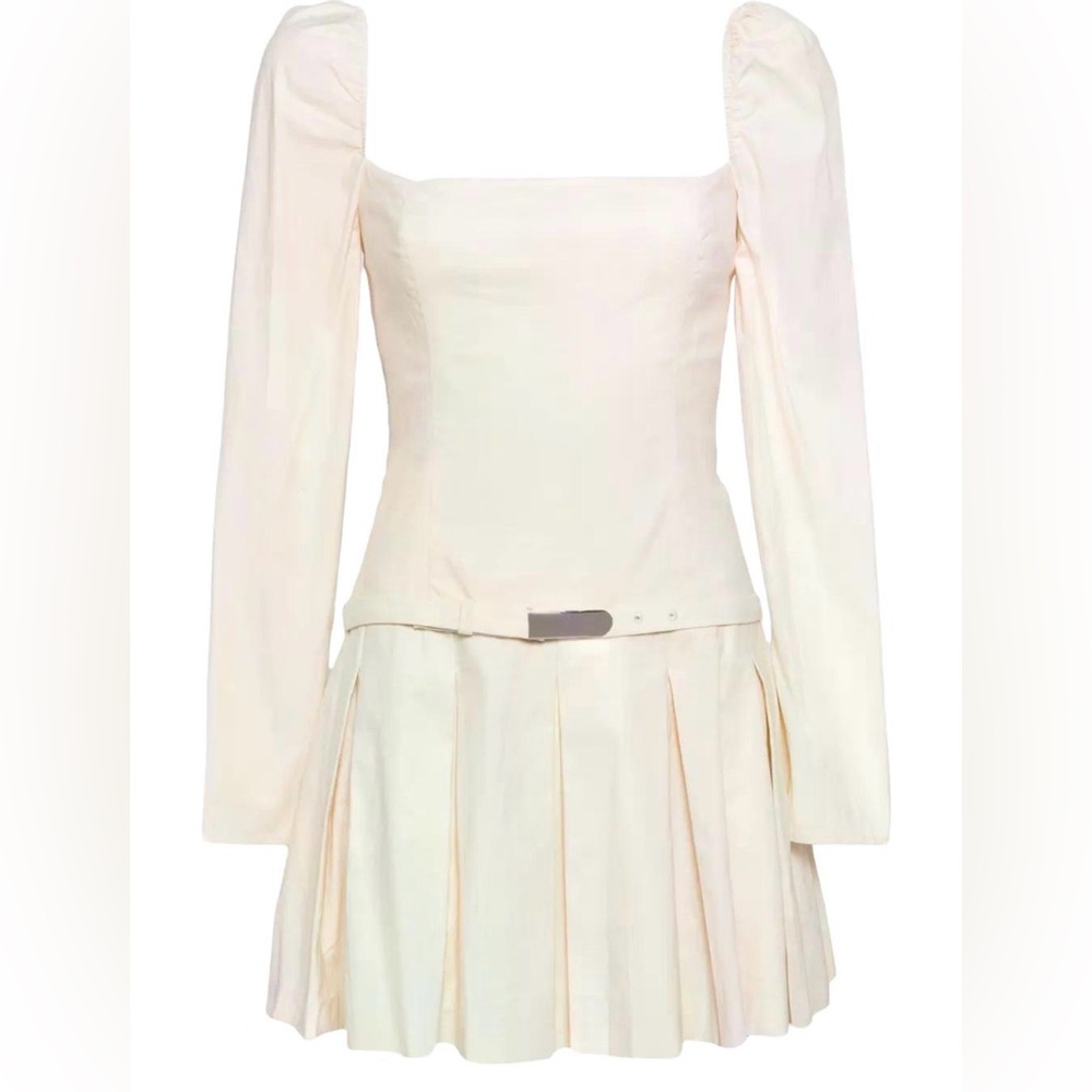 NWT Women’s Reformation Luella Dress Cream Minimalist Monochrome Academia Sz 10.